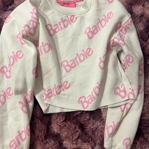 Barbie Kids Sweatshirt with Pink Logo Print